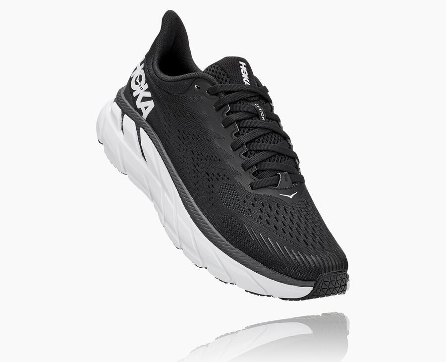 Hoka One One Løbesko Dame - Clifton 7 - Sort/Hvide - 274095TEQ